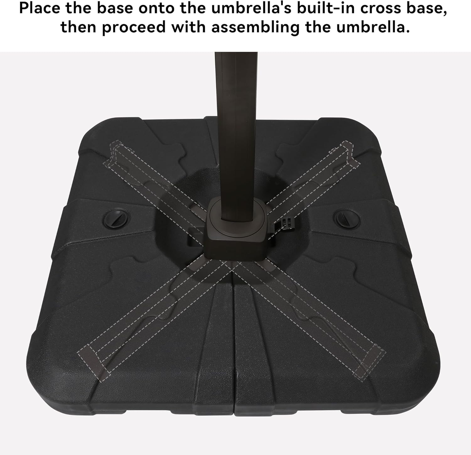 HASLE OUTFITTERS Patio Cantilever Umbrella Base, 225lbs Capacity Fillable Stand with Wheels for Outdoor Large Offset Umbrellas, 80L