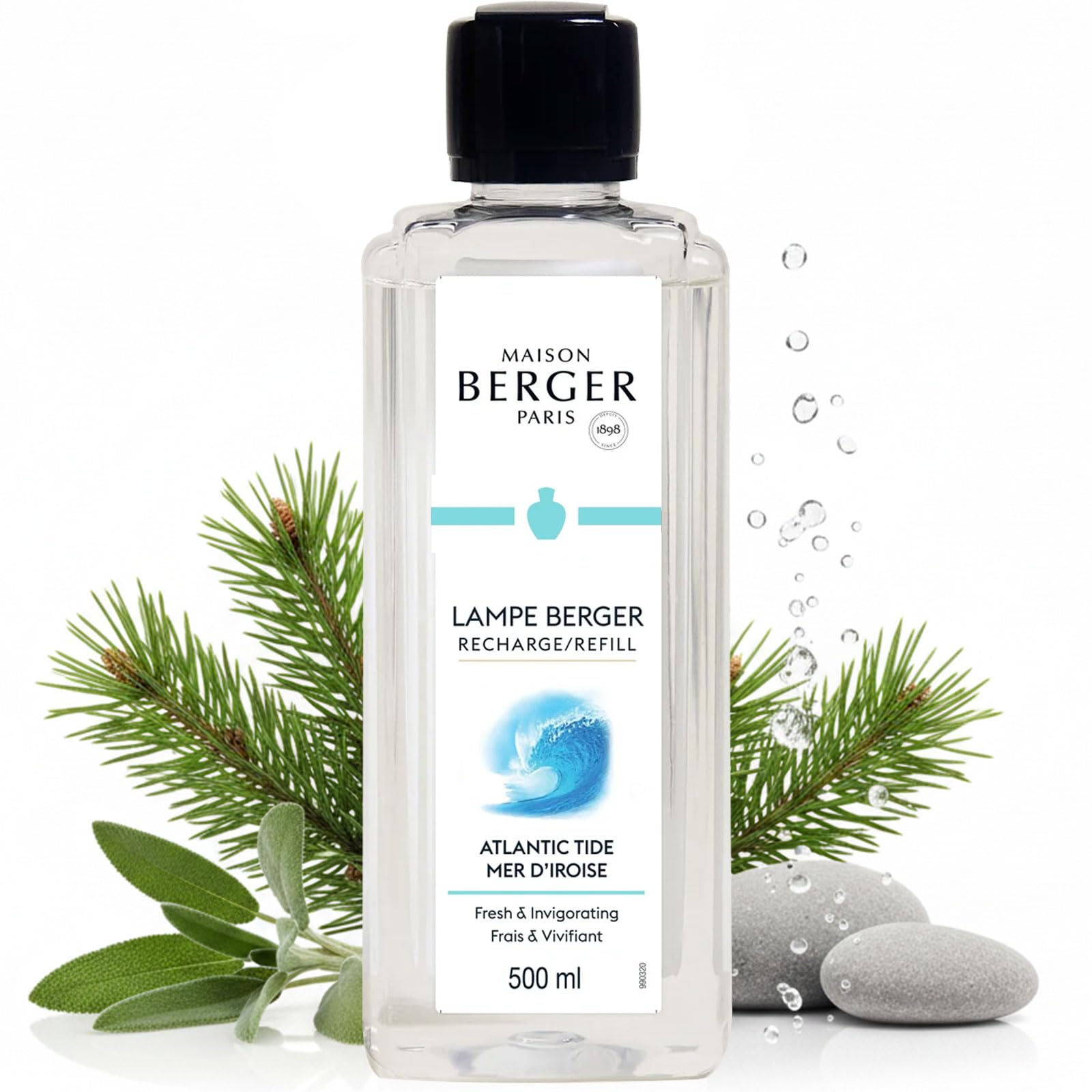 Atlantic Tide | Lampe Berger Fragrance Refill by Maison Berger | for Home Fragrance Oil Diffuser | Purifying and perfuming Your Home | 16.9 Fluid Ounces - 500 milliliters | Made in France