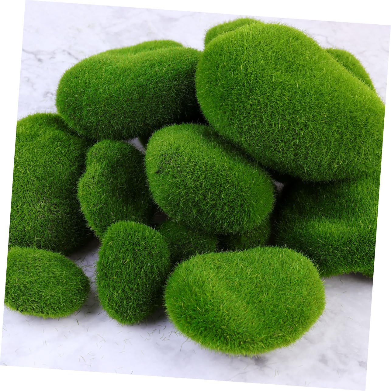 NUOBESTY 3 Juegos Bola De Musgo Verde Bandejas Decorativas Miniatura De Musgo De Piedra Acuario De Rocas De Piedra De Cubierta De Imitación Green 19 Uds * 3