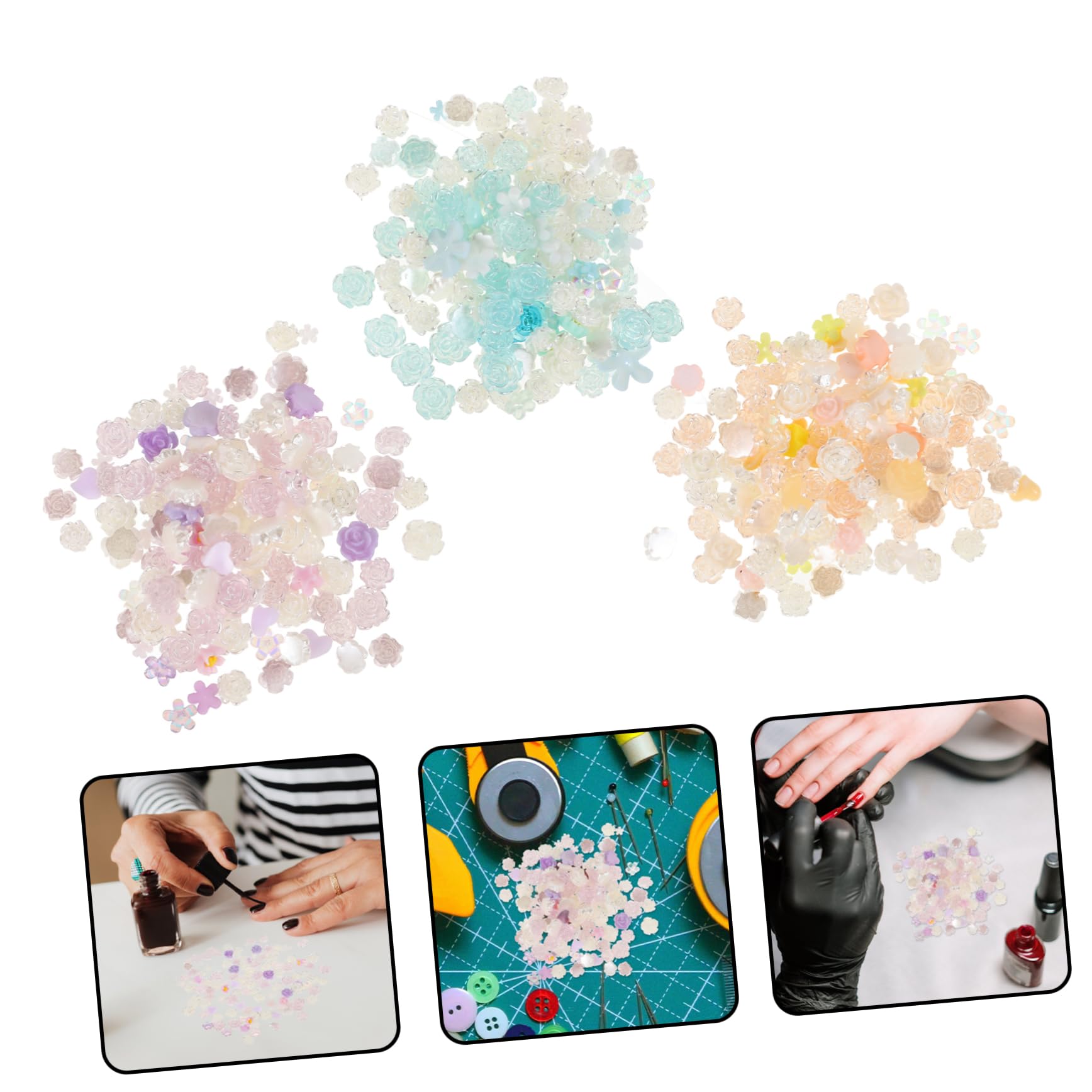 PACKOVE 3 Pezzi Decorazioni Resina per Unghie per Nail Art e Custodie Telefoniche e Creazioni