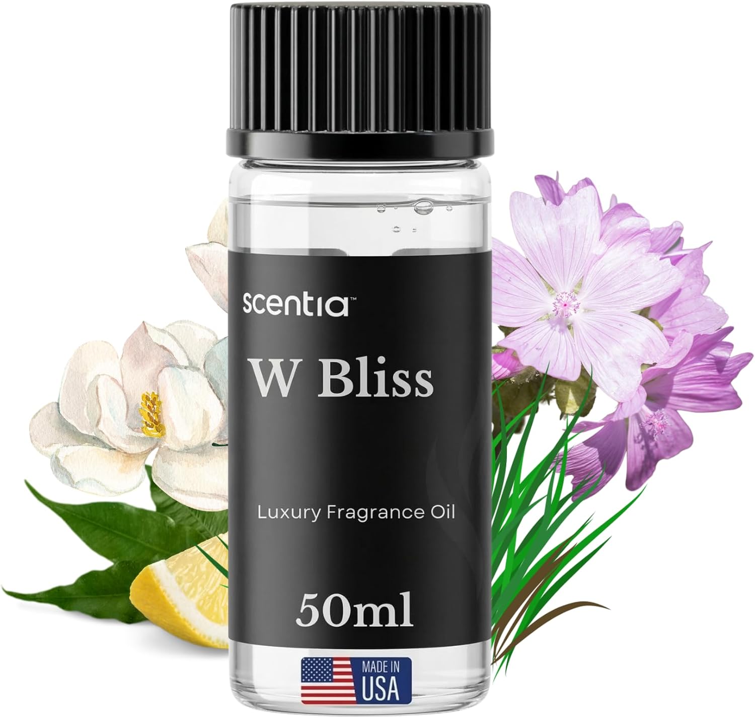 Scentia W Bliss (W Magic) Hotel Scent Diffuser Oil – Luxury Fragrance Inspired by W Hotel – 50 mL – Bergamot, Lemongrass & Jasmine Essential Oil Blend for Home, Office & Aromatherapy Diffusers