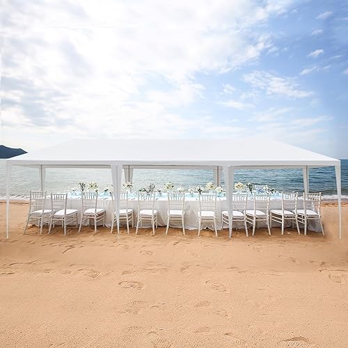Miniatura 7 de Outvita Gazebo para exteriores, toldo blanco con paredes laterales, tienda de campaña de boda con bloqueo UV para fiestas, refugio de lluvia, gazebo