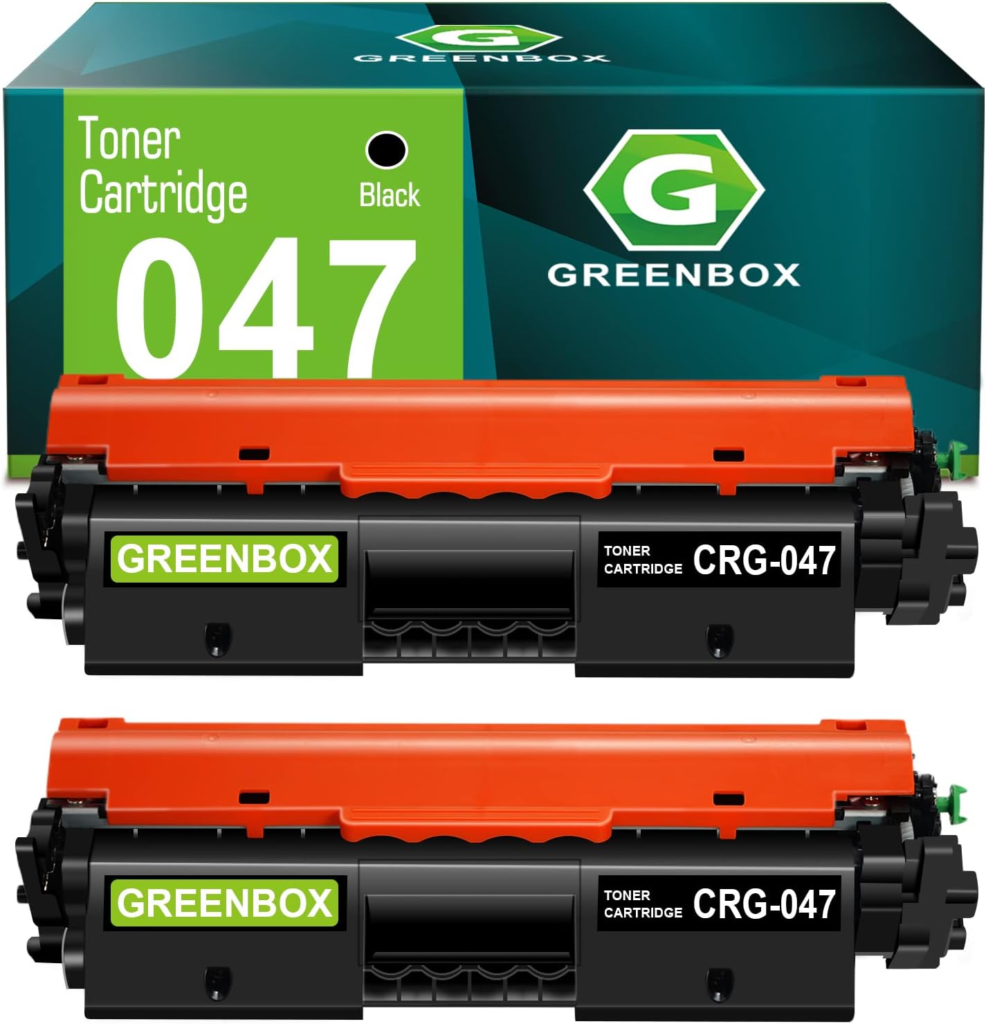 GREENBOX Compatible 047 High-Yield Toner Cartridge Replacement for Canon 047 CRG047 CRG-047 2164C001 for ImageCLASS/i-SENSYS LBP113w MF113w MF110/LBP110 Printer (1,600 Pages, 2 Black)