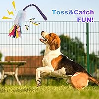 Vista 6 de Juguetes de cuerda para perros, juguete de cuerda para perro casi indestructible con chirrido fuerte, juguete interactivo ideal para entrenamiento