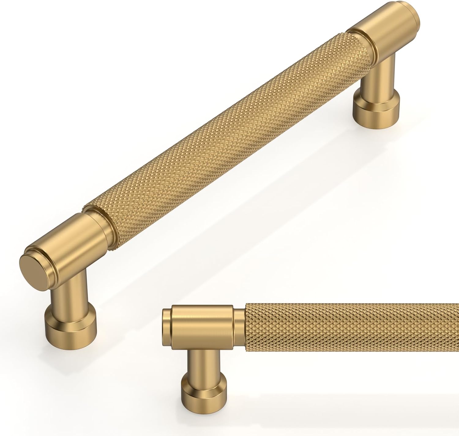 10 Pack Champagne Bronze Knurled Cabinet Pulls 5 Inch(128mm) Kitchen Cabinet Handles Cabinet Hardware for Drawer Pulls