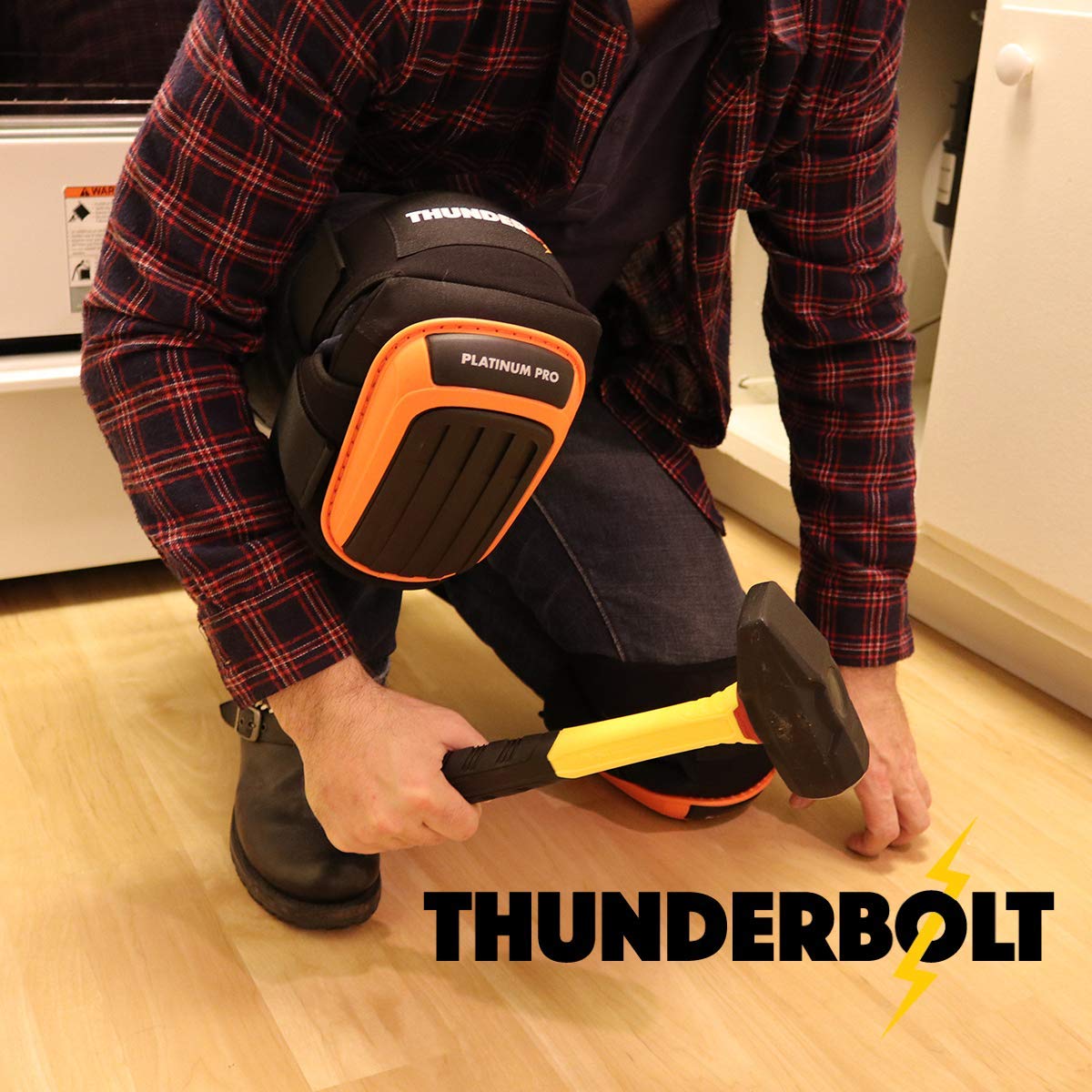 Thunderbolt Genouillère Travail, Genouillères Professionnelles de Coussin de Gel - Genouillere Travaux Bricolage Sol - Protection Genoux Travail Jardinage - Genouillère Carreleur - Knee Pads