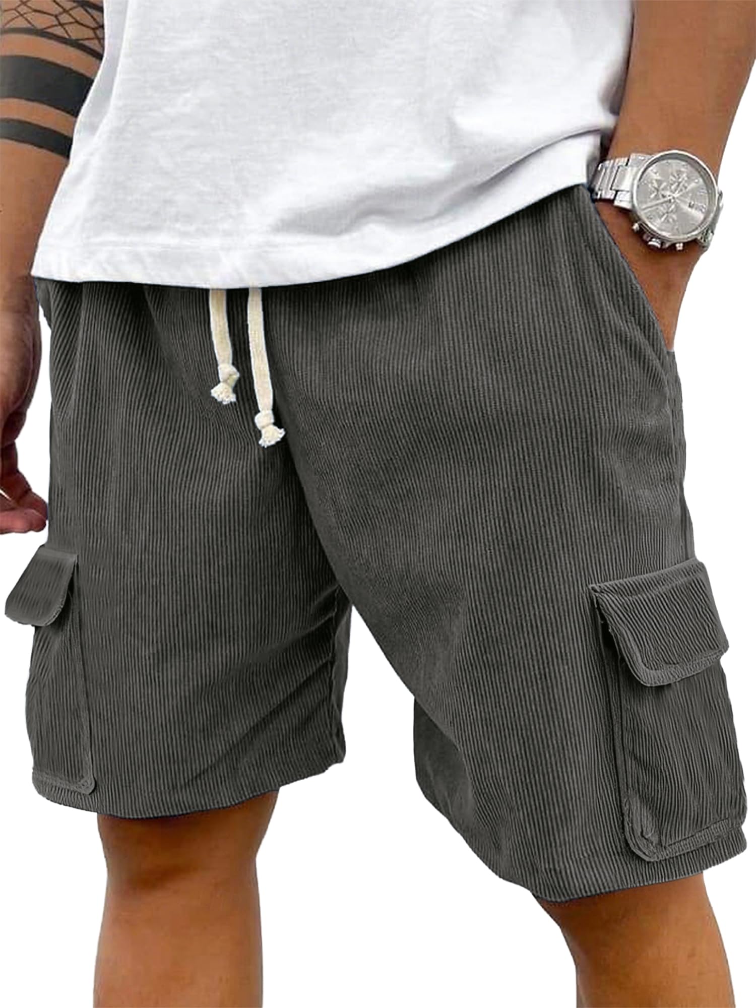 Men's 7" Corduroy Cargo Shorts with 5 Pockets