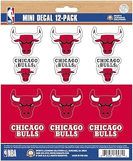 FANMATS Chicago Bulls Mini Decal 12-pk 5' x 6.25' - 12 Various Logos / Wordmark