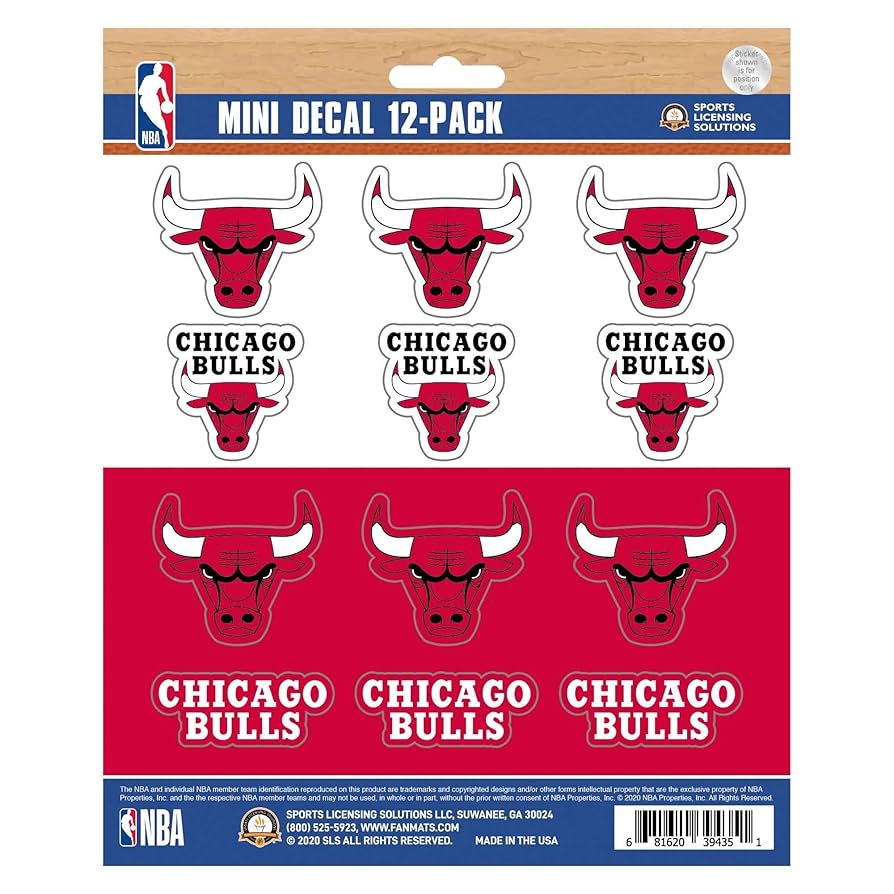 Amazon.com: FANMATS Chicago Bulls Mini Decal 12-pk 5' x 6.25