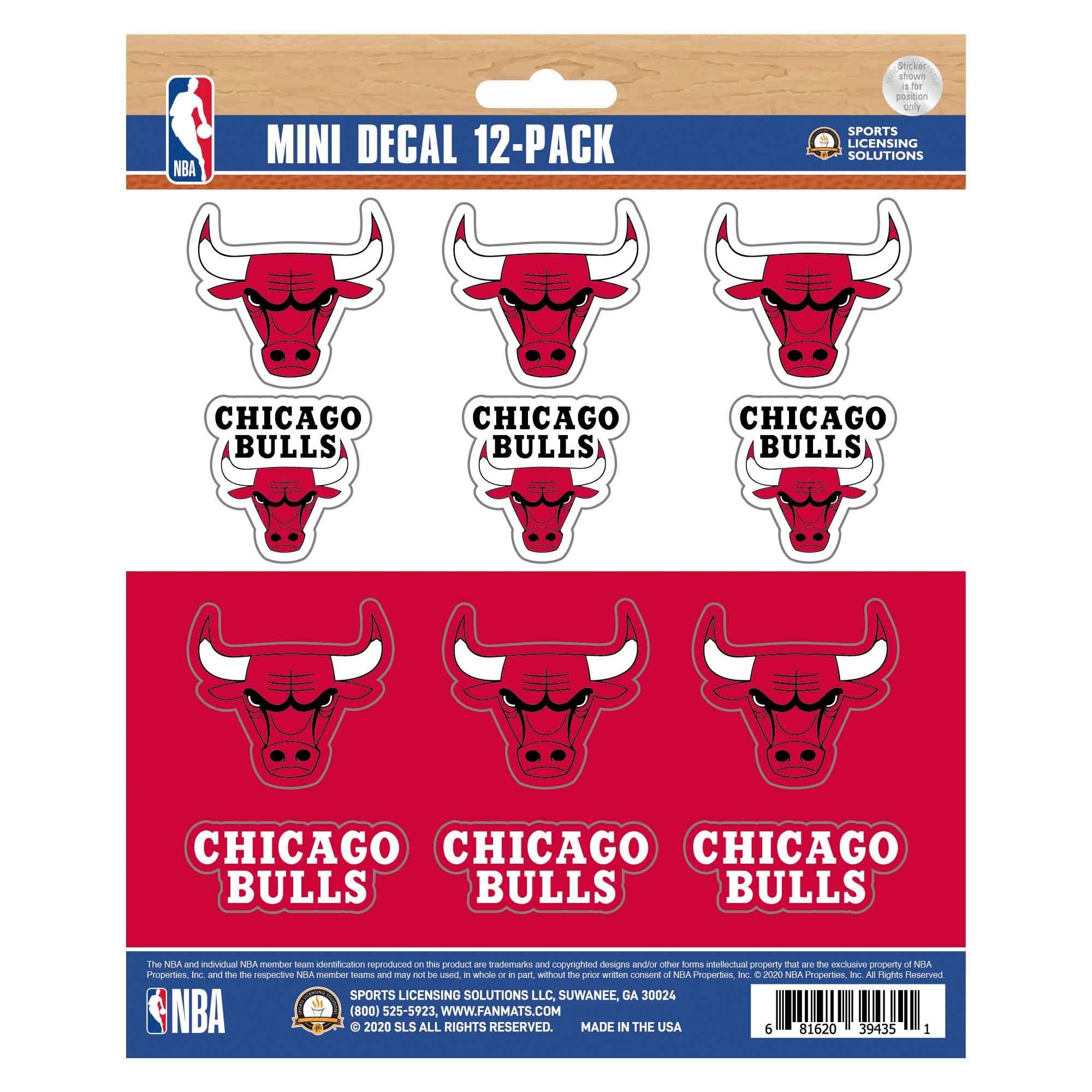 CHICAGO BULLS ステッカー Amazon.com: FANMATS Chicago Bulls Mini Decal 12-pk 5' x 6.25