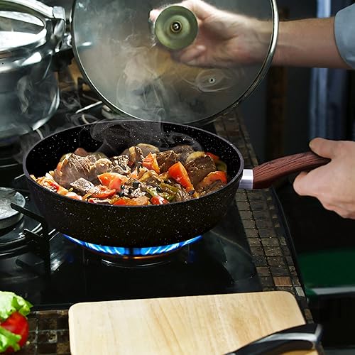 Miniatura 5 de MAISON ARTS Juego de ollas y sartenes antiadherentes de 17 piezas, con revestimiento de piedra de granito antiadherente, adecuado para cocinas de