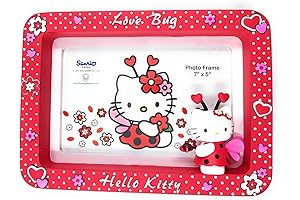 HELLO KITTY LOVEBUG CERAMIC PHOTO FRAME - 7" X 5"