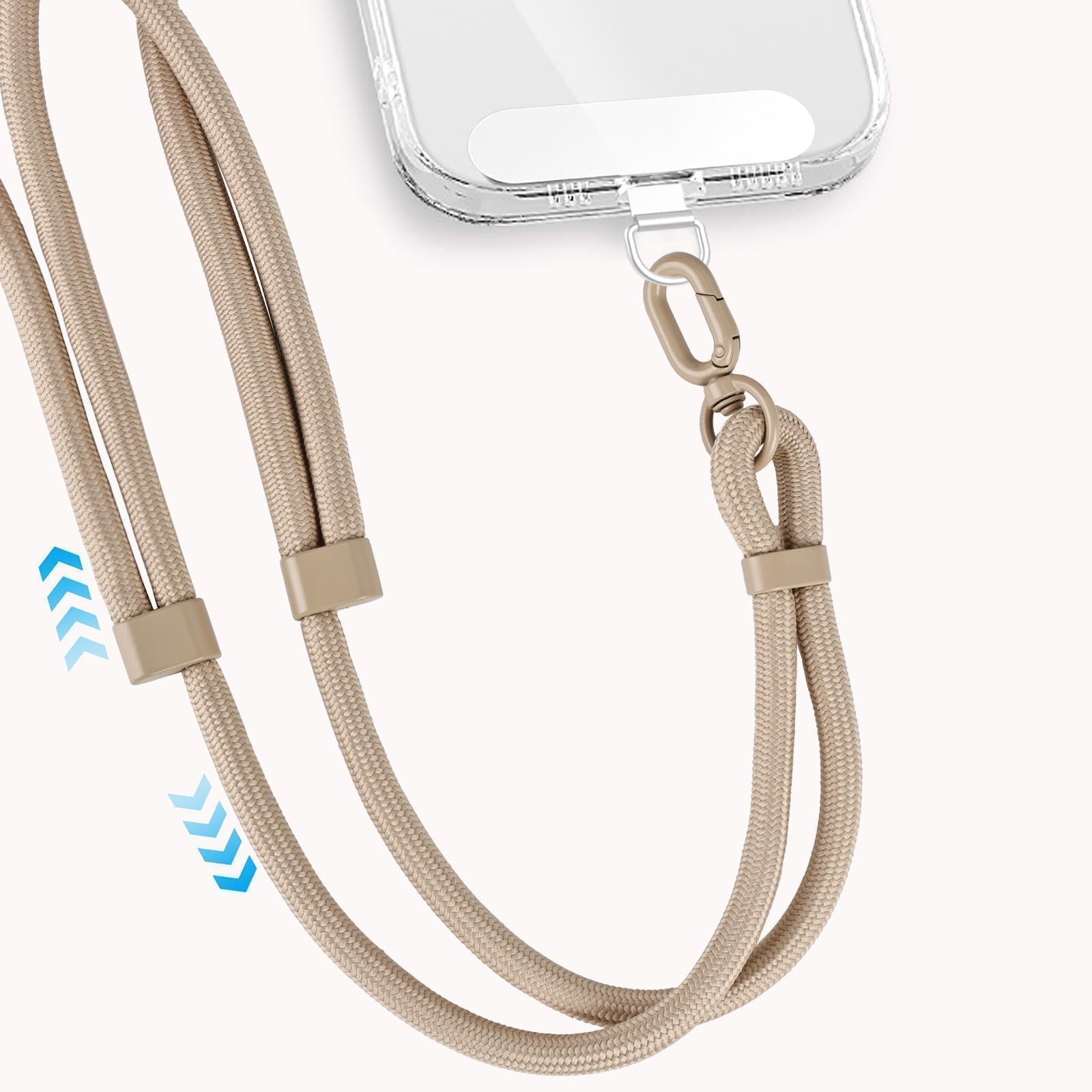 MOLOSLEEVE Handy-Umhängeband mit Edelstahl-Patch, verstellbarer Handygurt, Crossbody, Anti-Diebstahl