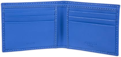 Amazon | Guess メンズ レザー スリム 二つ折り財布, ブルーセレノ