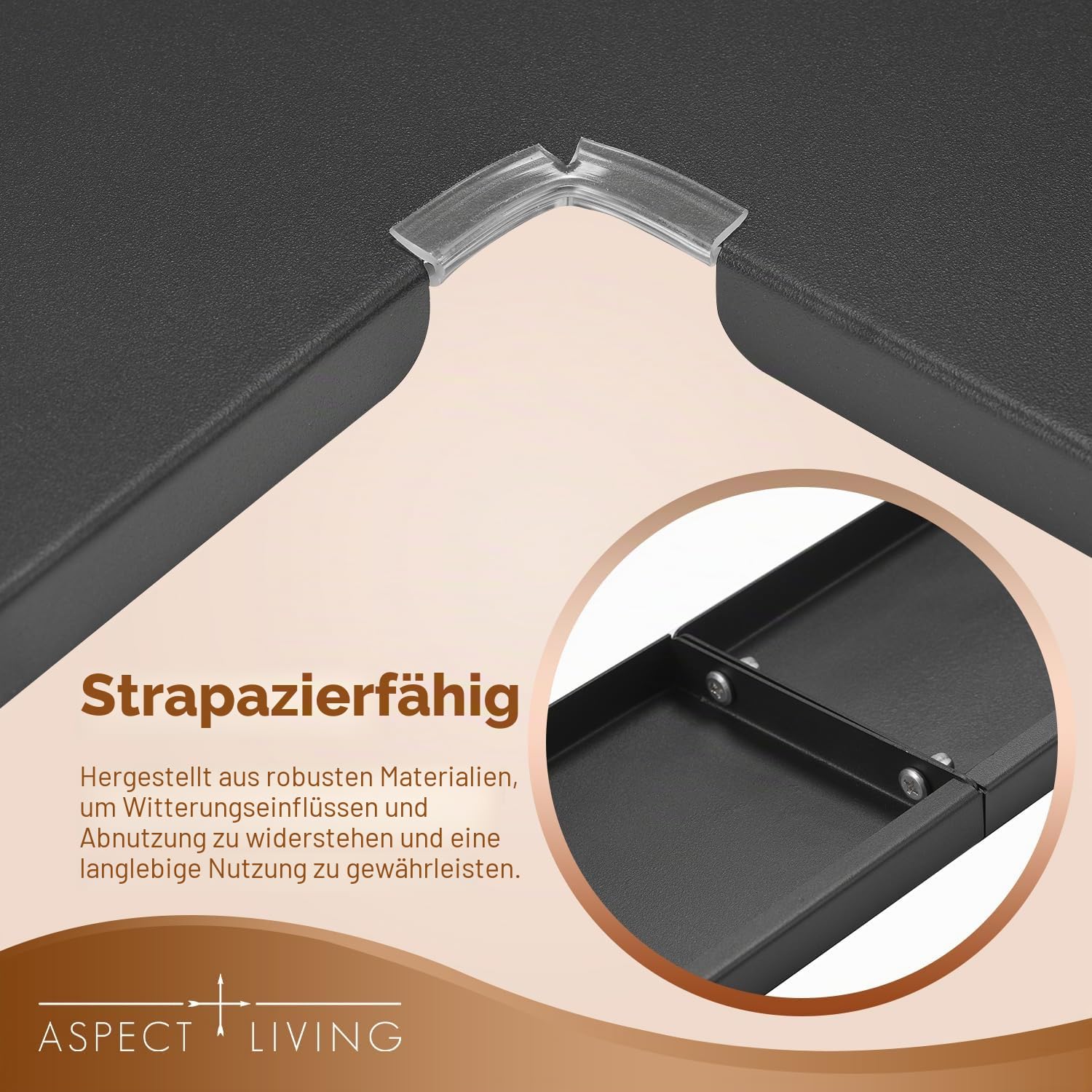 Pyramid Flame Terrassenheizer-Zubehörtisch, Stahlkonstruktion, für mehr Funktionalität, stabiler Platz für Getränke - Schwarz