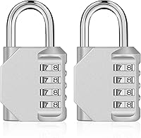 Vista 16 de ZHEGE Candado de Combinación, Candado de Combinación para Exteriores de 4 Dígitos para Gimnasio, Escuela, Portones, Puertas, Pestillos y rojo