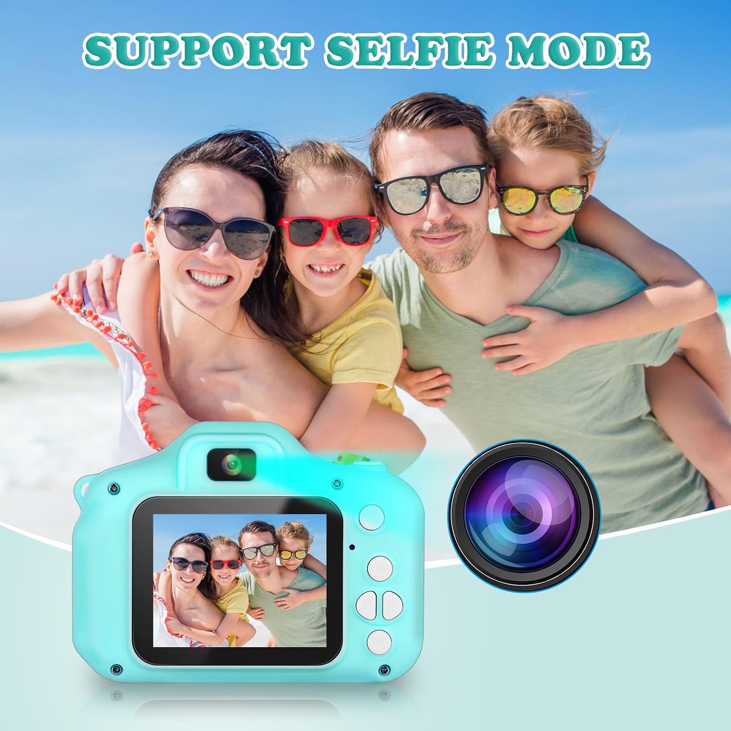 Kids Camera for Boys Girls, Kids Selfie Camera for 6 7 8 9 Year Old Boys Girls, Children Digital Video Camcorder Camera, Christmas Birthday Gifts for Kid Toddler Toys with 32GB SD Card