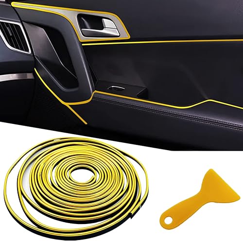 Miniatura 8 de Tiras decorativas para interior de automóvil, ajuste universal de 9.8 pies para puertas y tablero, decoración de electrochapado flexible, accesorios