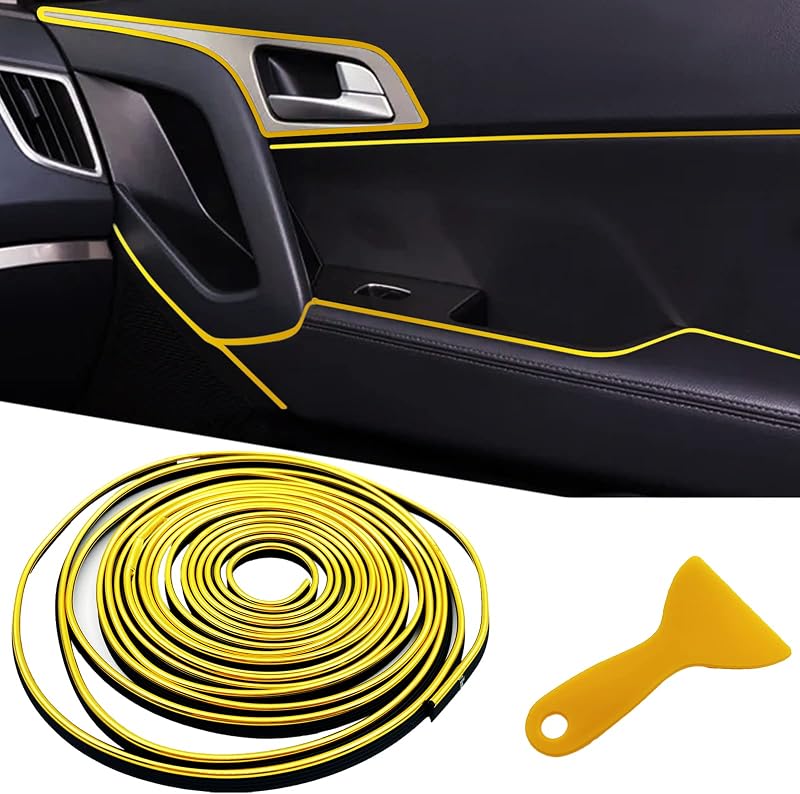 Friso Decorativo Interno Automotivo OSIFIT Dourado em PVC e Metal Eletrodepositado – 10 m com Ferramenta