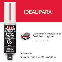 Vista 5 de J-B Weld 50139 Jeringa adhesiva y relleno de huecos Plastic Bonder para paneles de carrocería - Negro - 25 ml