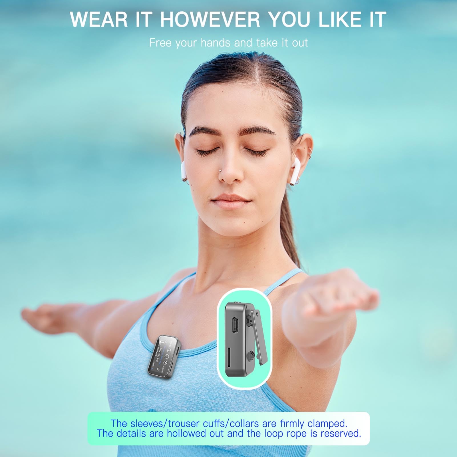 Jectse Reproductor de MP3 de 32 GB con Bluetooth, Reproductores de MP3 Portátiles con Clip de Retroceso, Pantalla Táctil Completa de 1.47 Pulgadas, Reproductor de Música sin Pérdida de