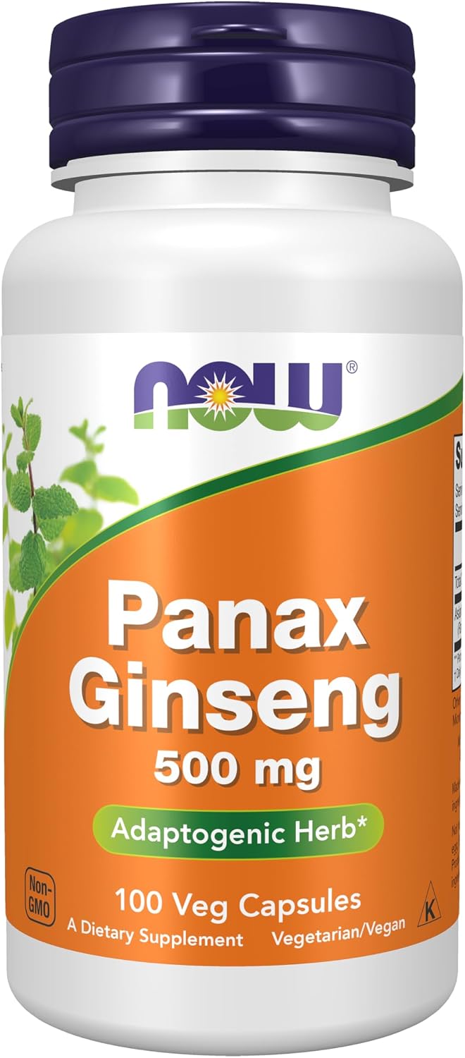 NOW Foods Panax Ginseng 500mg 100 Veg Capsules by NOW Foods