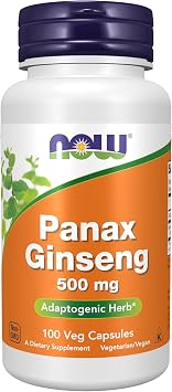 NOW Foods Supplements, Panax Ginseng Root 500 mg, Adaptogenic Herb*, 100 Veg Capsules