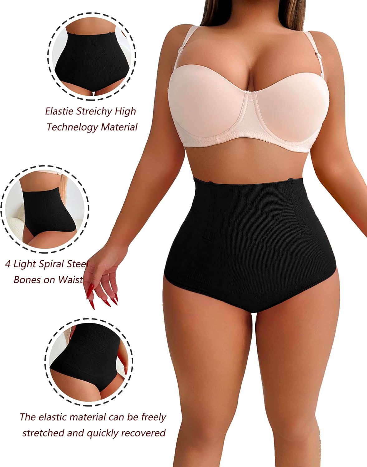 Shapewear Thong Shapewear Tummy Control Thong Shapewear for Women Stomach Girdle Thong Body Shaper Seamless Underwear - Image 4