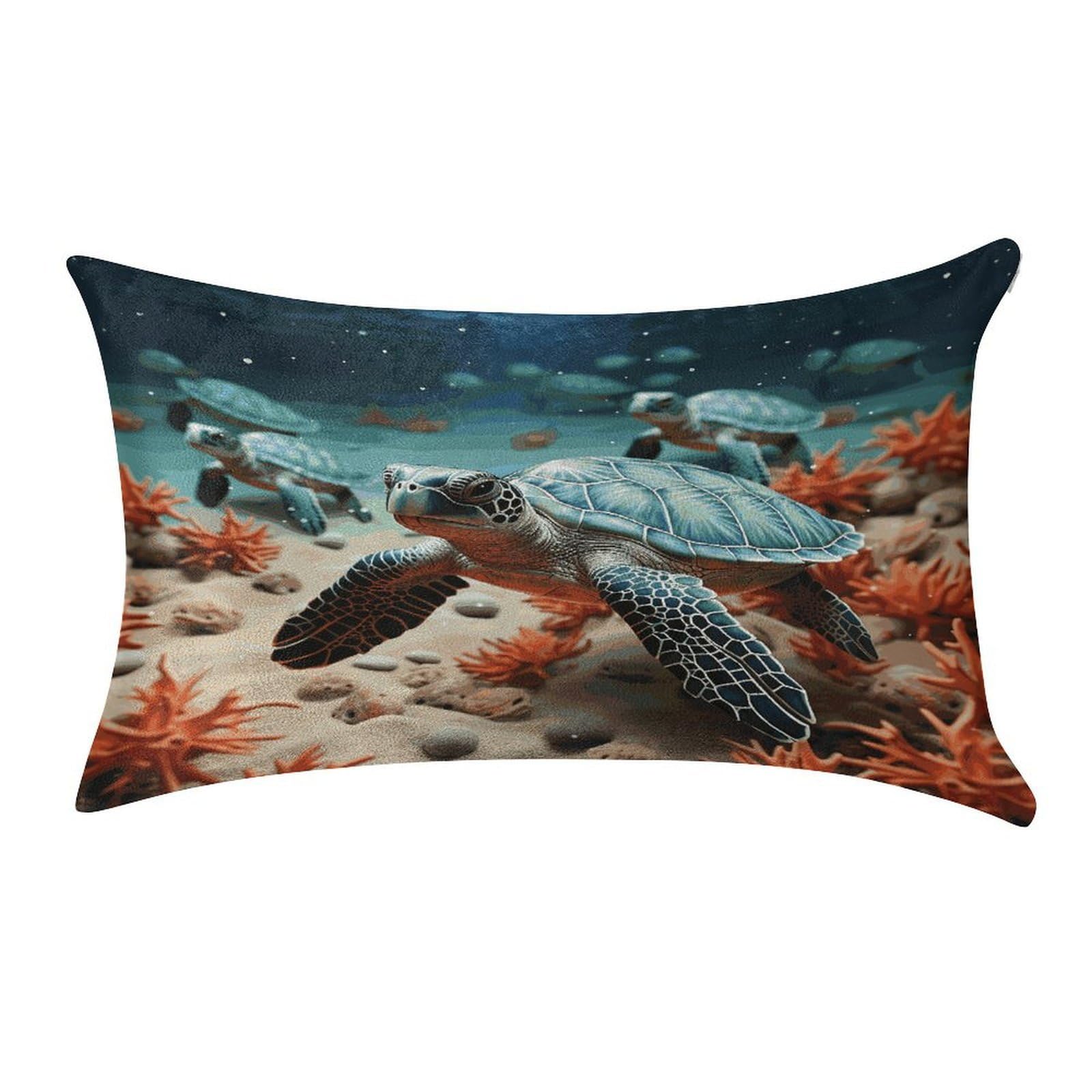 MUSM Turtle Starfish Pillow Case 12"X20" Luxury Velvet Throw Pillow Cover Fade Resistant Cozy Soft Pillowcases Pillow Protector Pillow Shams Lumbar Pillow Shells for Home&Gifts