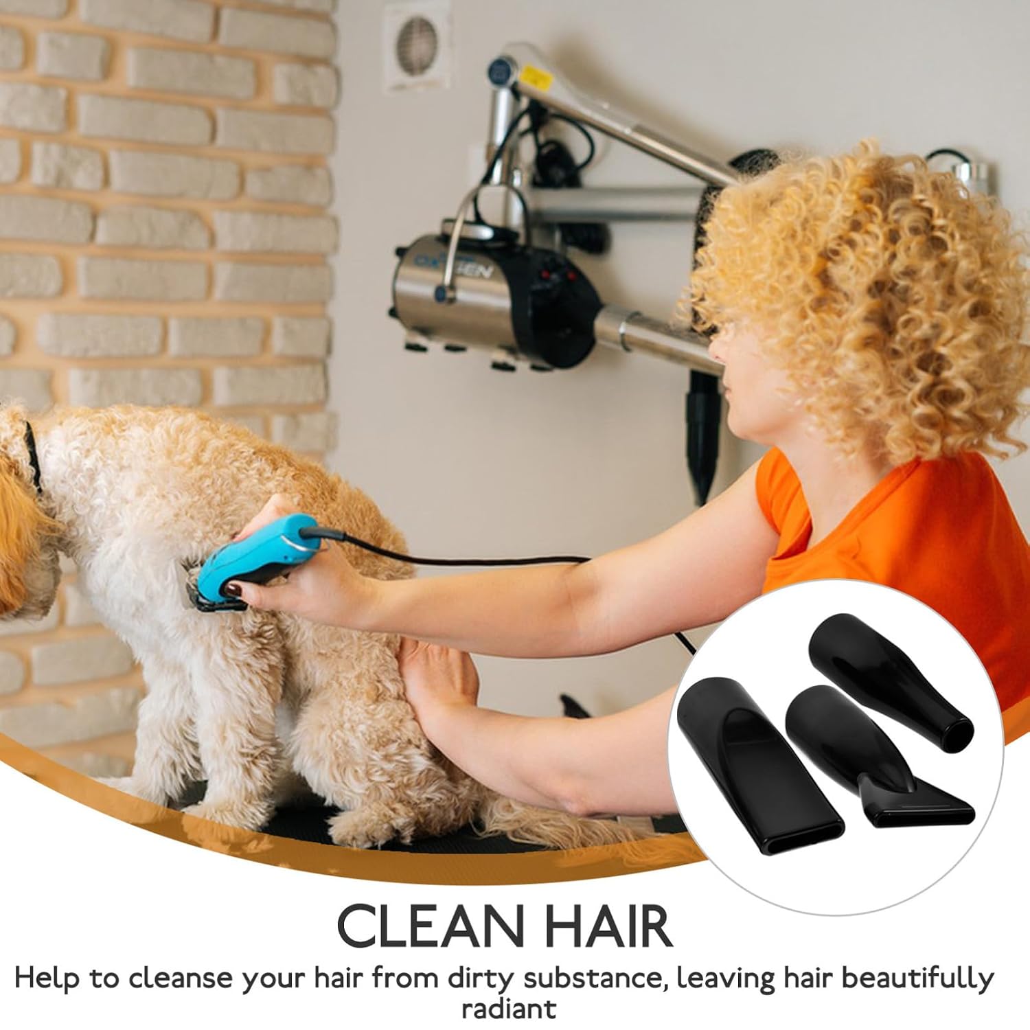 3pcs Abs Hair Dryer Nozzle Replacement Universal Concentrator Nozzle for Hair Dryer with 4.2cm Hose Diameter for Pet Grooming