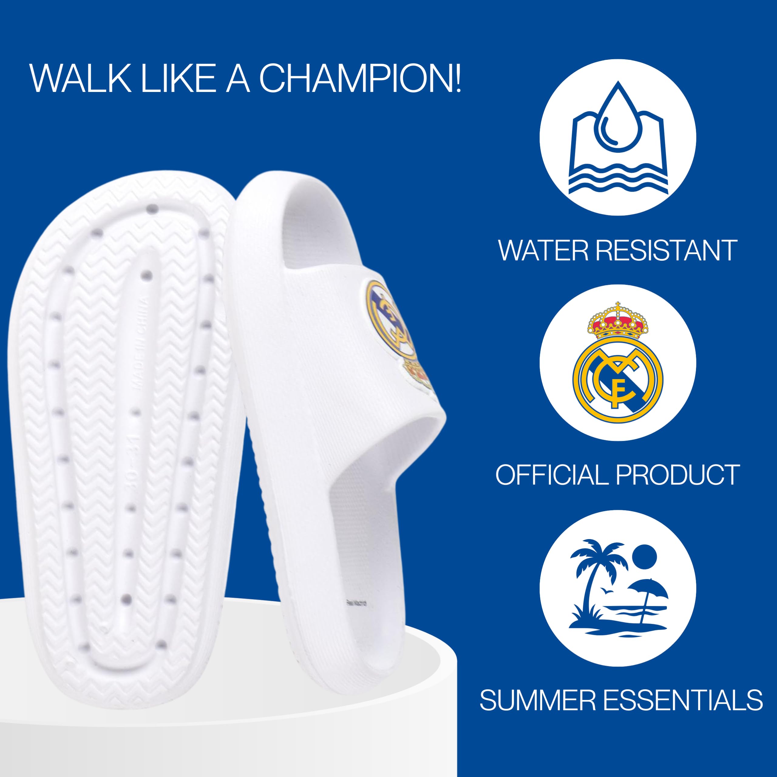 CF REAL MADRID Sandalen für Herren, Sommersandalen, Geschenk für Männer und Jugendliche, Größe 36 bis 45