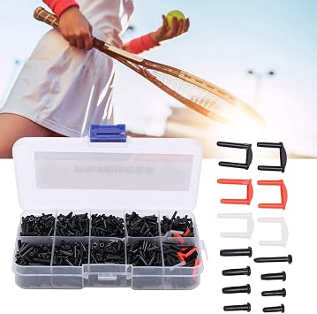 Badminton Grommet Set Replacement Kit with Racket Eyelets, String Protector, Repair Tools for Outdoor Sports