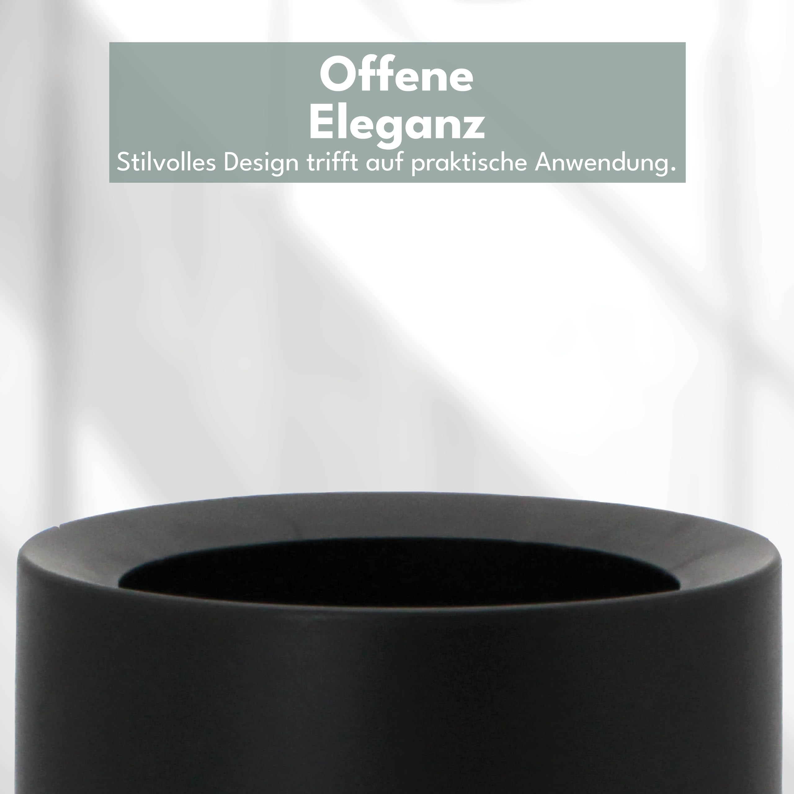 Poubelle Ronde Moderne – 12,1 L – Poubelle Noire Avec