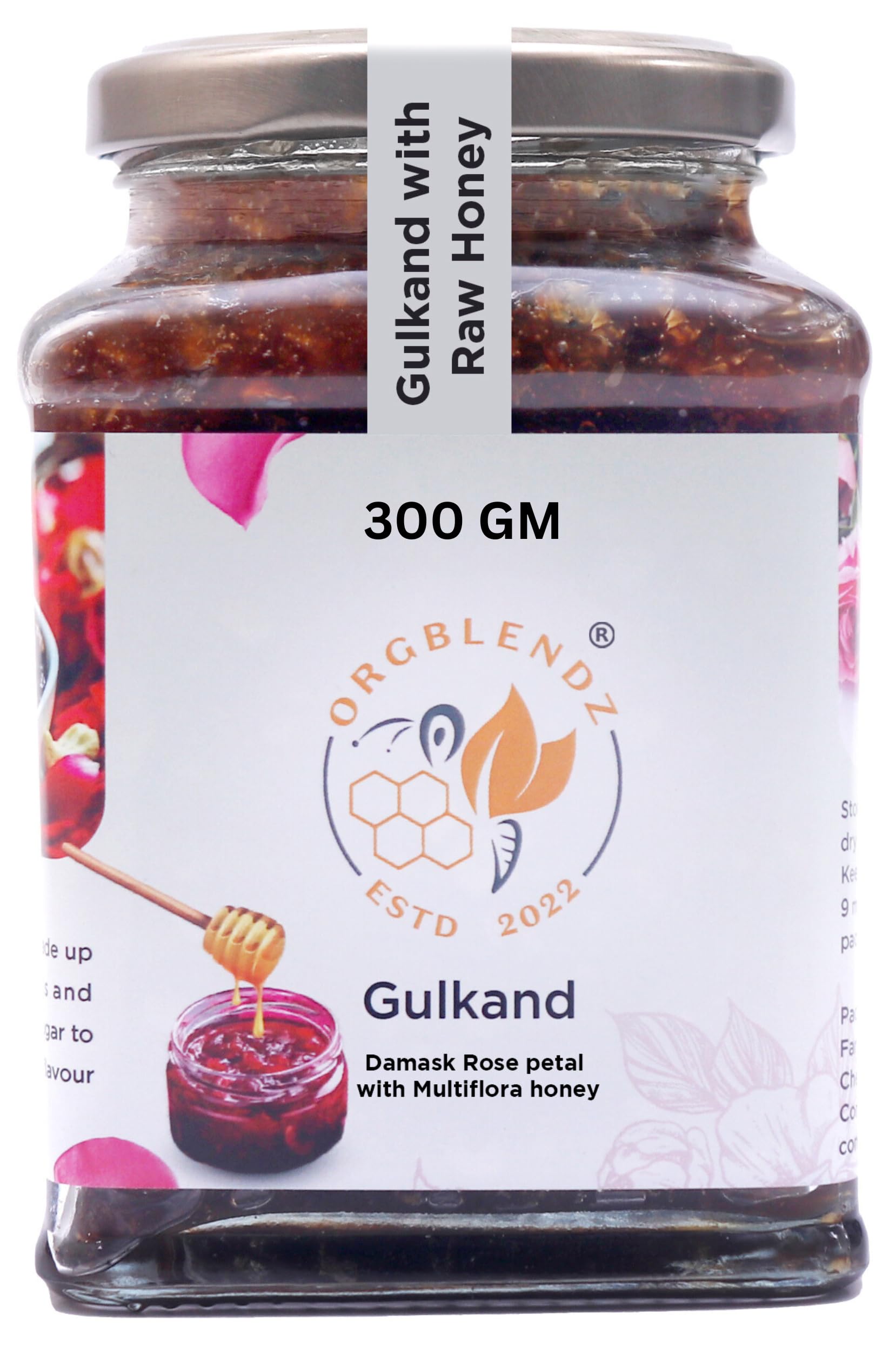 ORGBLENDZ- Gulkand Organic without Sugar 300Gm | Honey with rose petals Sun Cooked|Good for Gut Health | Natural Coolant | No artificial chemicals or preservatives (B0DB5FHHV3) Amazon Price History, Amazon Price Tracker