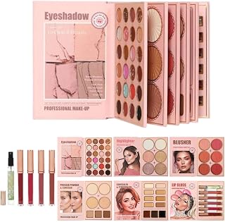 Sminkbokspalett 6 Lager Portabel Långvarig Makeup Book | Highlighter Och Ögonskuggepalett Set Med 60 Färger Passar För Kvinnor Och Flickor, För Dagligt Liv, Dejting, Bröllop, Bal,