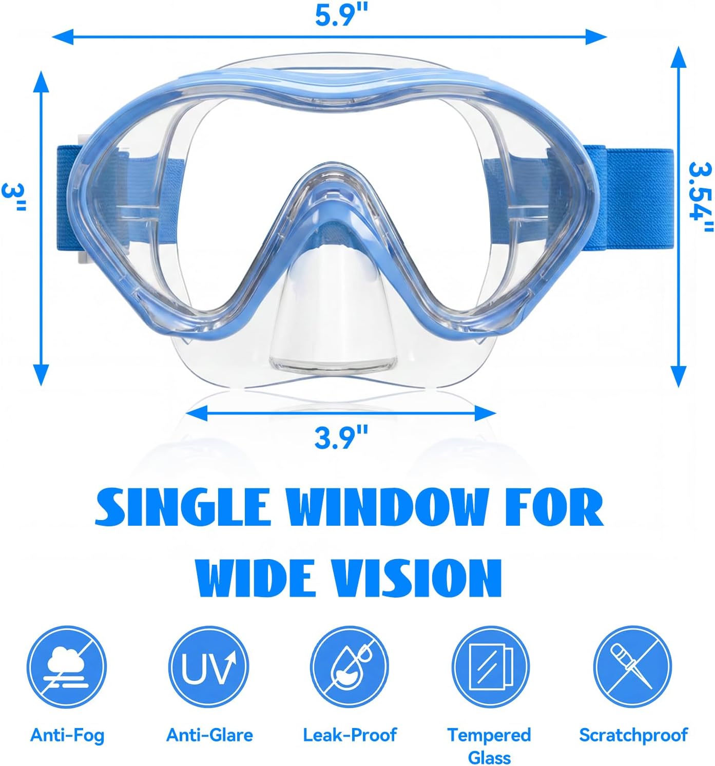 Aegend 2 Pack Kids Swim Goggles with Nose Cover for Kids 3-15, Knitted Fabric Strap, Anti-Fog 180° Clear View No Leak
