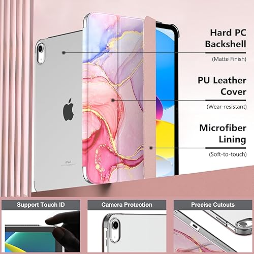 Vista 189 de MoKo Funda para iPad (A16) de 11ª generación de 11 pulgadas 2025, funda para iPad de 10.9 pulgadas 2022, carcasa trasera translúcida de Plateado