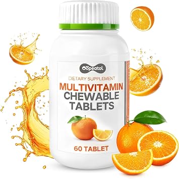 Multivitamin for Women & Men, 6IN1 Chewable Vitamin C, D3 & B-Complex, Supports Bone and Muscle Health, Promotes Energy Metabolism, Suitable for Busy, Active Adults, 60 Day Supply