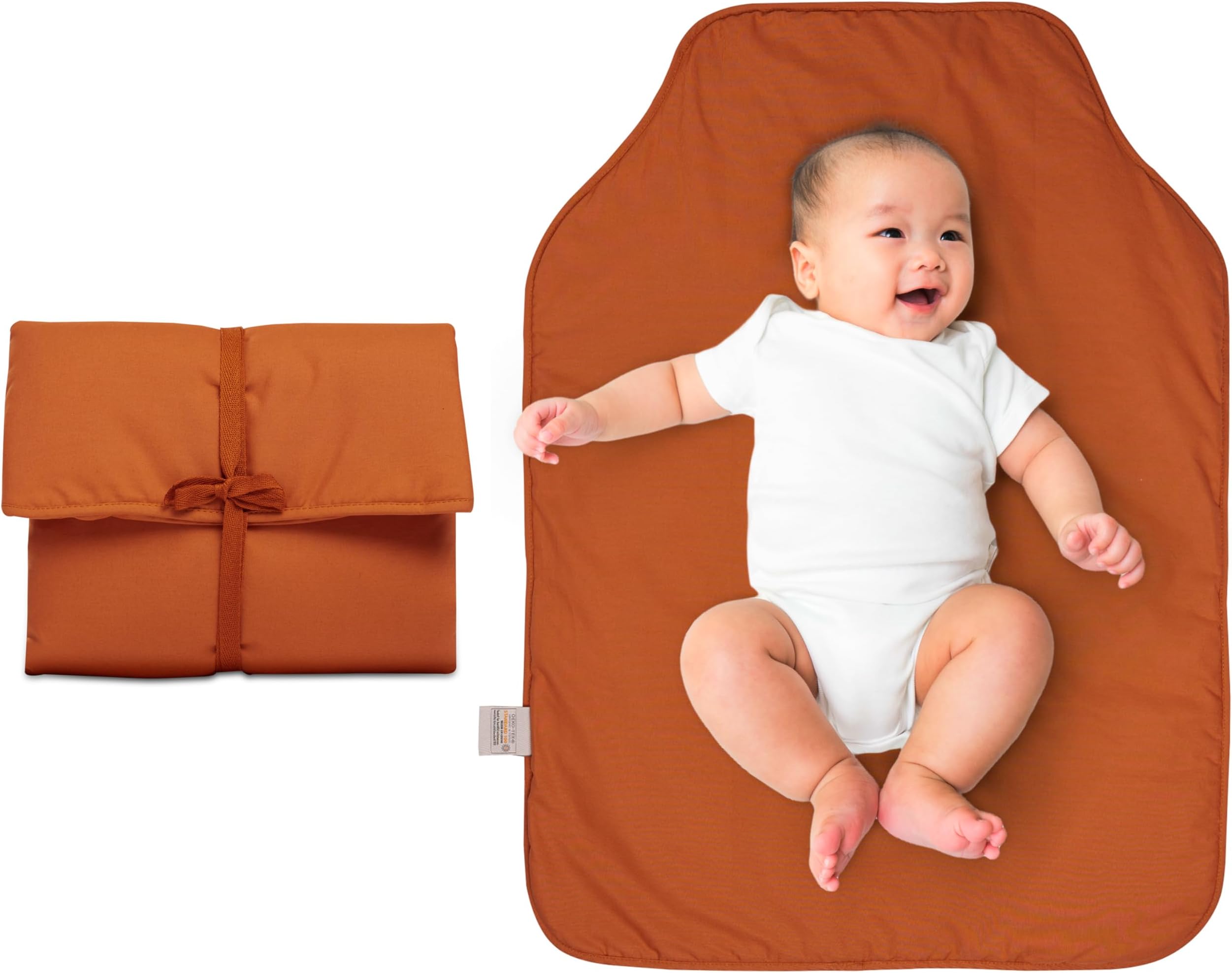 Natemia Portable Diaper Changing Pad - Light, Soft & Machine Washable Percale Cotton Foldable Baby Changing Mat