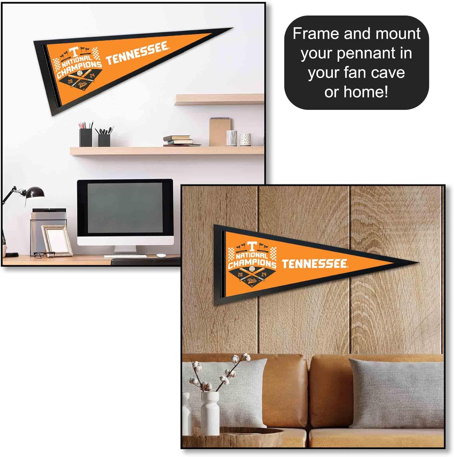 University of Tennessee 2024 College Baseball Series National Champions Pennant Banner Flag