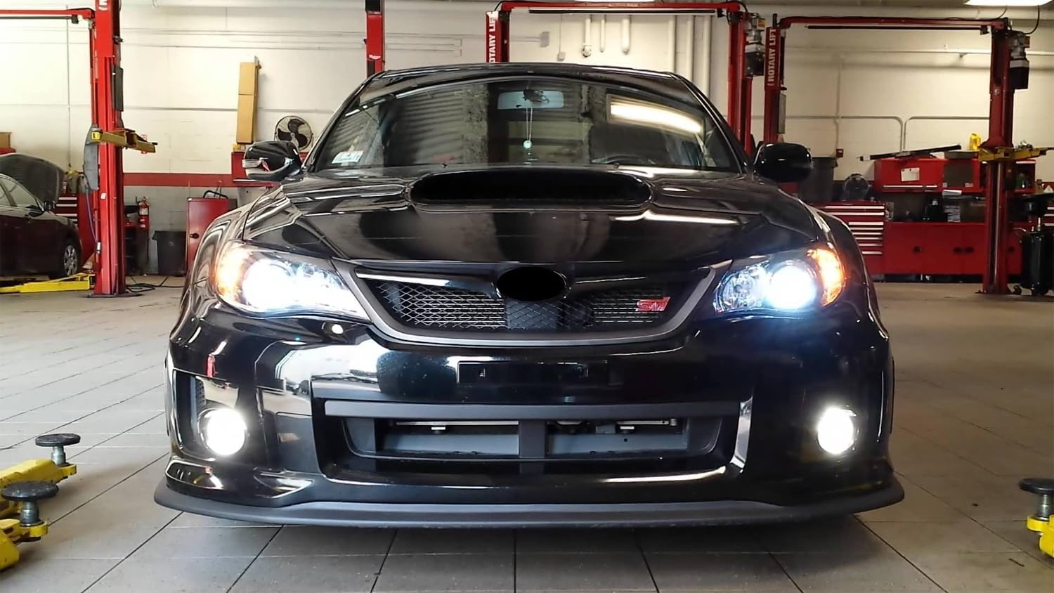 iJDMTOY Xenon White LED Daytime Running Light and Fog Lamps for 08-14 Subaru Impreza WRX/STi & 09-13 Forester - 6 XP-G LED Halo DRL & 1 10W XB-D LED Fog Light