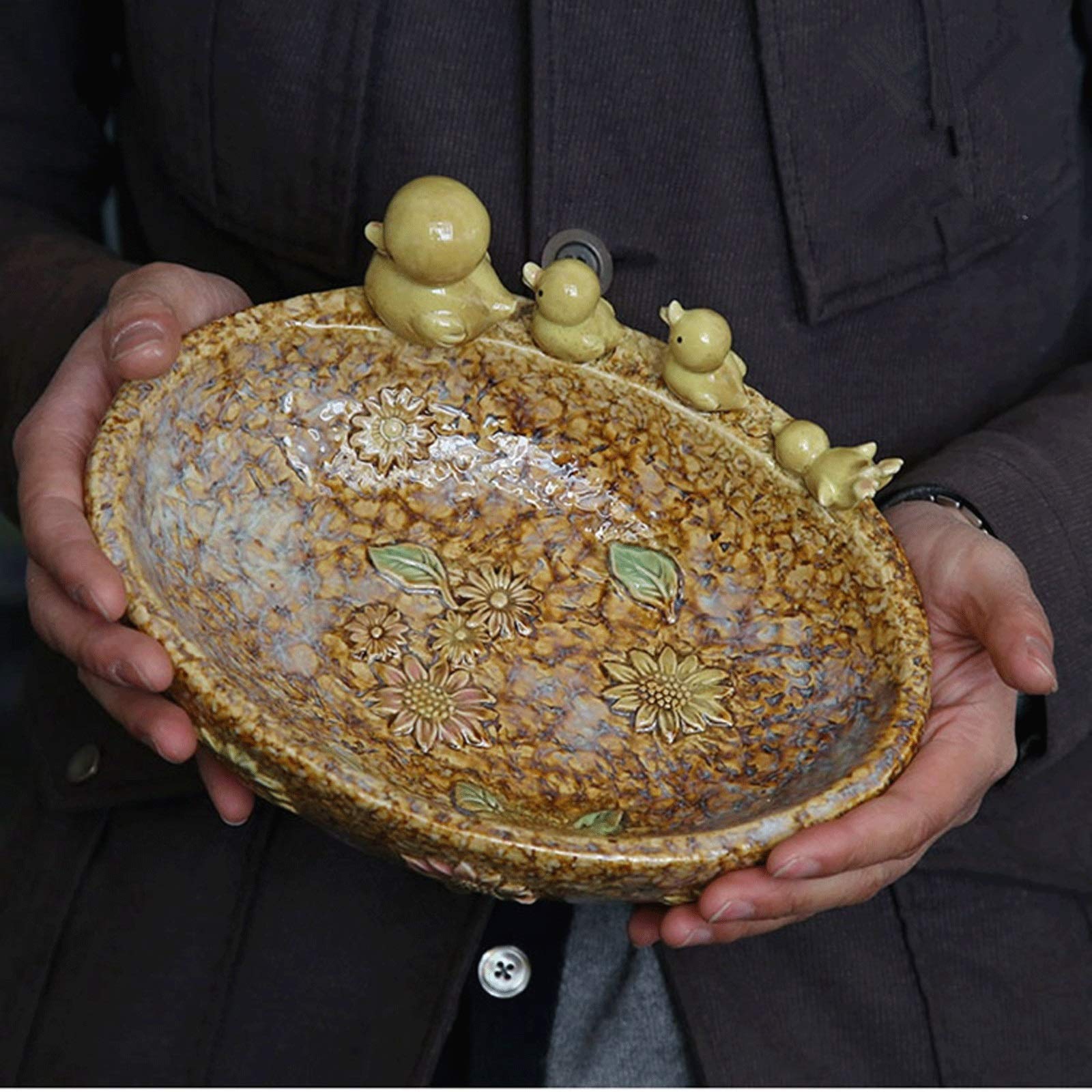 Blat miska na owoce kreatywna retro ceramiczna miska miska na owoce, zastawa stołowa, centralny element na wesela w stylu vintage, wydarzenia, mierzy 26 cm długości, 18,8 cm szerokości i