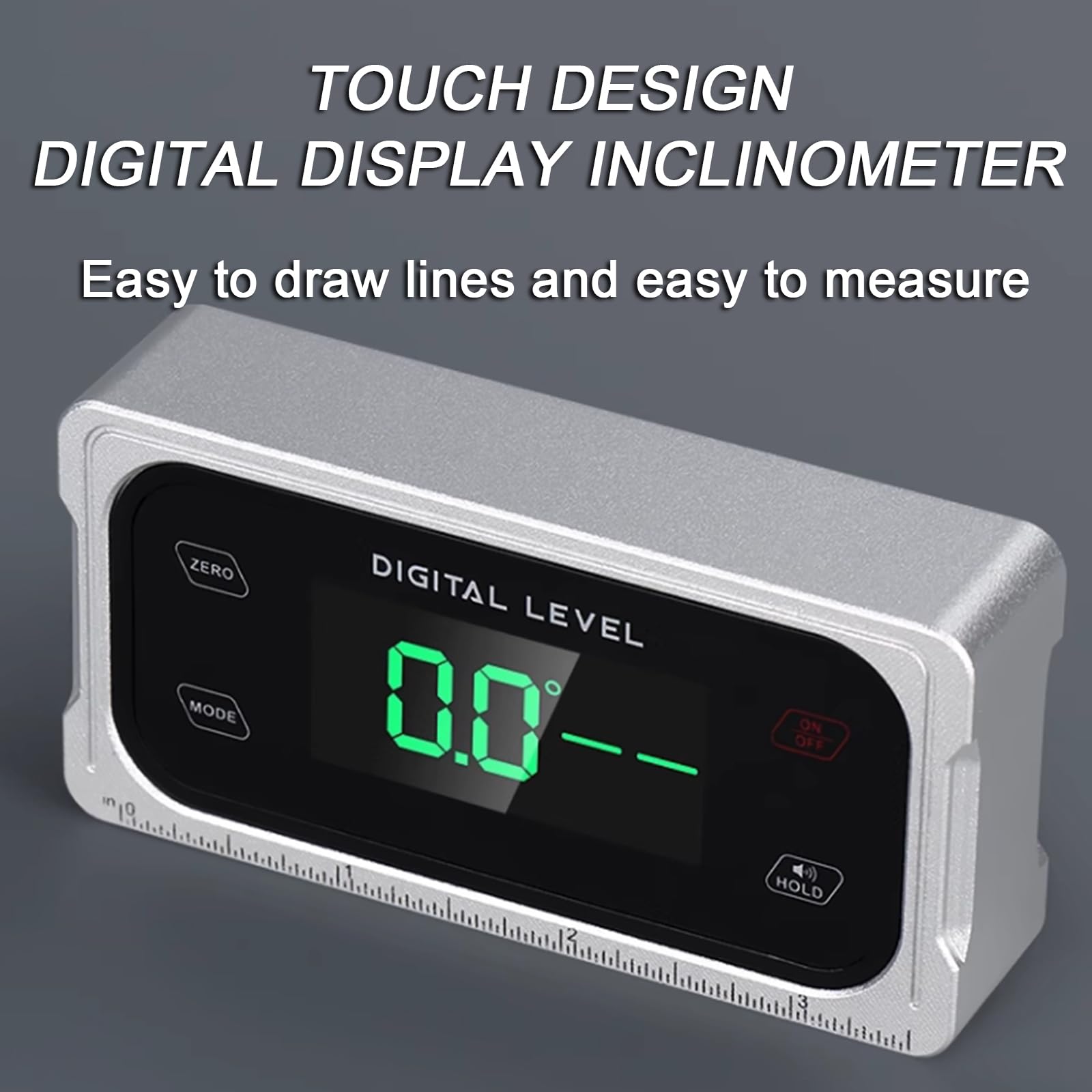Inclinometro con Display Digitale, Goniometro/livella/misuratore D'angolo Strumenti di Misura, con Base Magnetica E Retroilluminazione, Misurazione 4x90°, Conversione unità di Misura