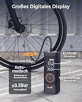 TowerTop 150 PSI elektromos légpumpa 7800 mAh akkumulátorral, LED kijelzővel 5