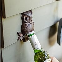 Vista 2 de RIVEENY Abrebotellas montado en la pared del búho del arrabio, decoración náutica, abrebotellas de cerveza