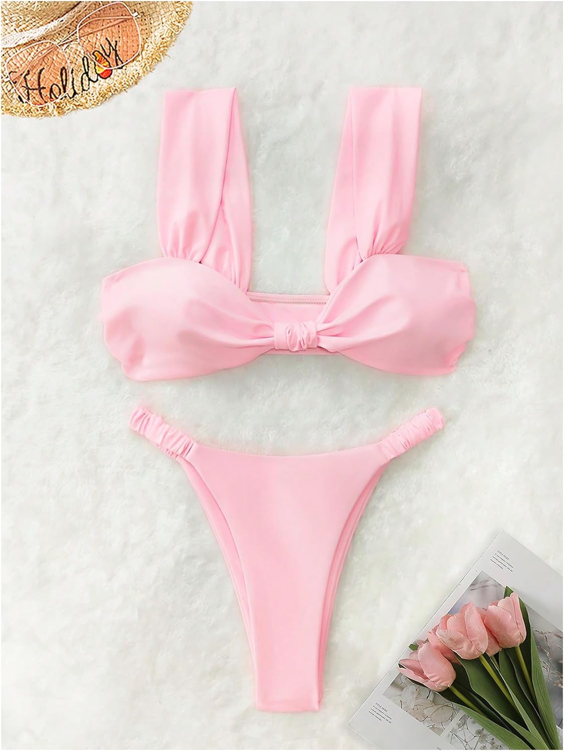 SOLY HUX Women's Swimsuits Two Piece Bikini Set Beach Vacation Outfits High Cut Bathing Suit - Image 3