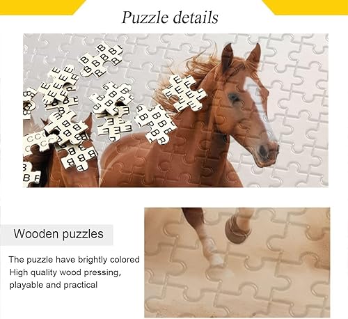 Miniatura 2 de Rompecabezas de caballo árabe corriendo de 1000 piezas para adultos, juguete educativo de aprendizaje para niños y niñas, decoración del hogar