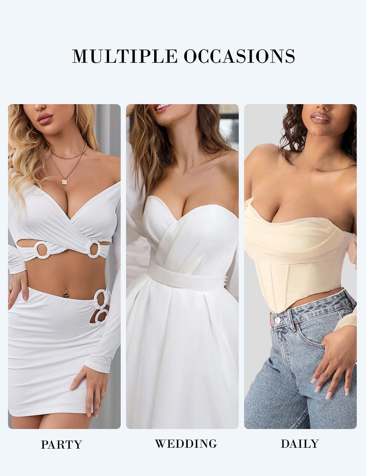Upushall - Reggiseno senza spalline push up antiscivolo, scollo a V profondo, con ferretto, super imbottito, aggiunge 1 taglia di coppa | Ferretto, super imbottito, aggiungere 1 tazza