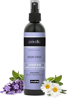 Pavelle Room Spray, 100% Natural Essential Oil Bathroom Air Freshener & Aromatherapy for Stress Relief, Long Lasting, Non Toxic, Concentrated Deodorizer, Made in the USA, Lavender Bliss, 8 Fl. Oz