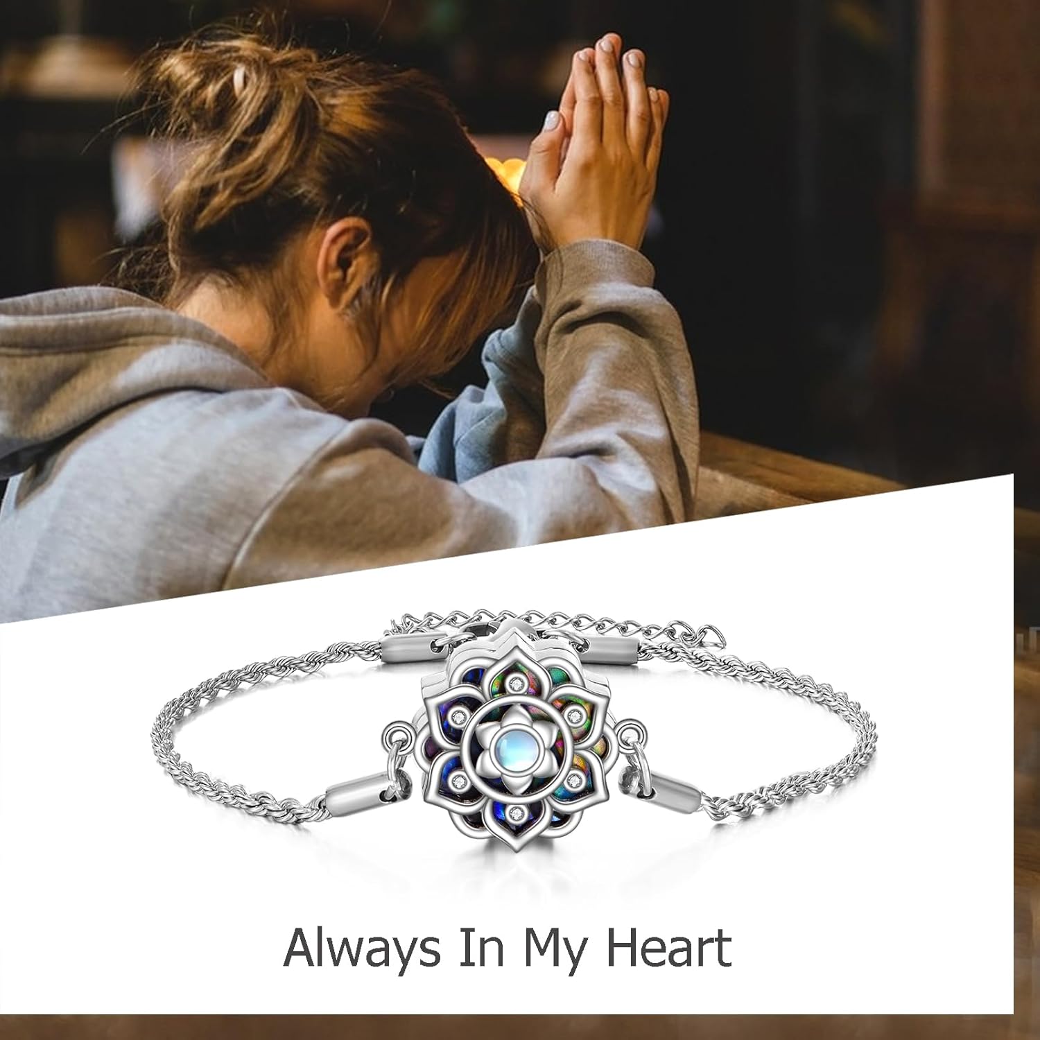 Urn Bracelet For Ashes 925 Sterling Silver Abalone Shell Cremation Keepsake Pendant Locket Bracelet For Women Men - Image 5